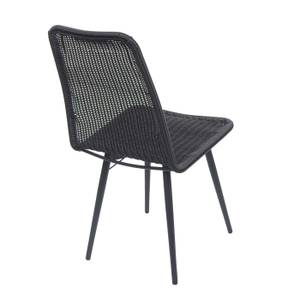 2x Poly-Rattan Stuhl F90 Schwarz - Metall - Polyrattan - 46 x 92 x 43 cm