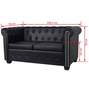 Canapé 291852-2 (lot de 2) Noir