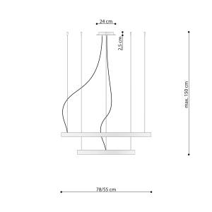 Kronleuchter Rio 4000K Weiß - 78 x 78 cm - Metall - Stein