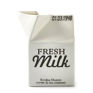 Milchkännchen Carton Jar Milk Schwarz - Weiß - Porzellan - Stein - 7 x 11 x 9 cm