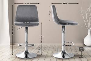 Tabouret de bar Divo Lot de 2 Gris lava