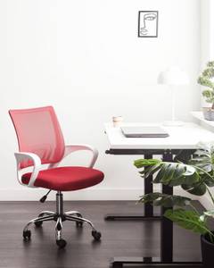 Chaise de bureau SOLID Rouge - Argenté - Blanc