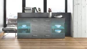 Sideboard Bari V2 Schwarz - Steingrau - Breite: 166 cm