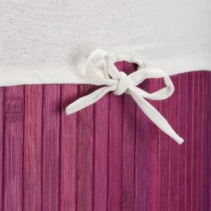 Panier à linge bambou Mauve - Blanc - 50 x 37 cm