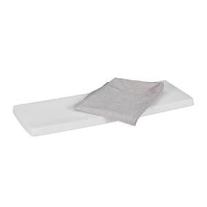 Sitzbank mit Stauraum weiß Grau - Weiß - Holzwerkstoff - Kunststoff - Textil - 105 x 44 x 35 cm