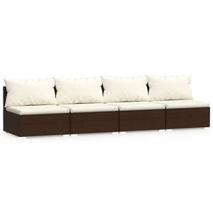 Garten-Lounge-Set (4-teilig) 3013629-14 Braun - Creme - Weiß