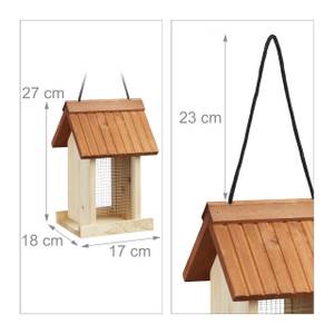 Vogelfutterhaus aus Holz Braun - Holzwerkstoff - 17 x 27 x 18 cm