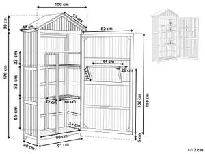 Armoires de jardin SAVOCA Marron - Gris - Bois massif - 100 x 200 x 40 cm