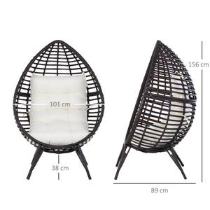 Rattan Doppel Strandkorb 867-047BN 227 x 397 x 257 cm