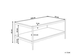 Table basse AVOCA Noir - Marron - Bois manufacturé - 100 x 45 x 52 cm