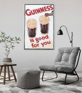 Tableau métallique 3D Guinness Love Rouge - Blanc - Métal - 60 x 90 x 4 cm
