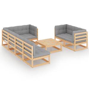 Garten-Lounge-Set (8-teilig) 3009802-2 Grau - Holz