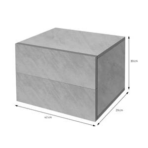 Nachttisch mit zwei Schubladen Grau
