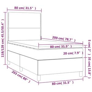 Bettgestell-K-14411 Grau - Holzwerkstoff - 80 x 118 x 203 cm