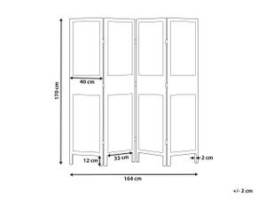 Paravent BRENNERBAD Braun - Massivholz - 164 x 170 x 2 cm