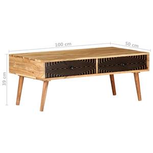 Couchtisch 322666 Braun - Massivholz - Holzart/Dekor - 100 x 39 x 50 cm