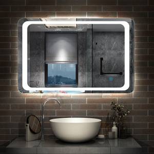 AICA LED Badspiegel 102X Wandspiegel Glas - 80 x 60 x 4 cm