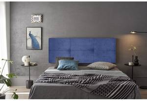 Tête de lit en tissu Dalia 145x50 Bleu - Profondeur : 145 cm