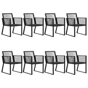 Garten-Essgruppe (9-teilig) 3060218 Schwarz - Polyrattan - 90 x 74 x 190 cm