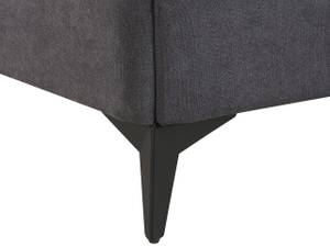 Lit double MELLE Noir - Gris foncé - Gris - Largeur : 156 cm