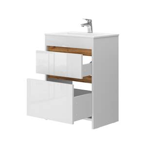 Mobilier de salle de bains Detmold Blanc - Bois manufacturé - 58 x 81 x 39 cm