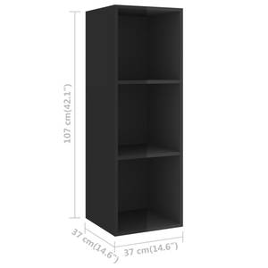 TV-Schrank 3007906 Hochglanz Schwarz - Höhe: 107 cm