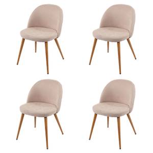 Chaise capitonnée D53 (lot de 4) Beige