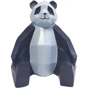 Panda aus zweifarbigem Harz "Origami" Kunststoff - 16 x 14 x 14 cm