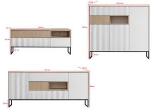 Wohnzimmer-Set ZOE 3-teilig Braun - Holzwerkstoff - 494 x 132 x 40 cm