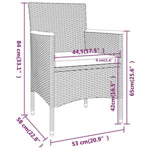 Garten Bistro Set (5-teilig) 3012962-1 Schwarz - Braun