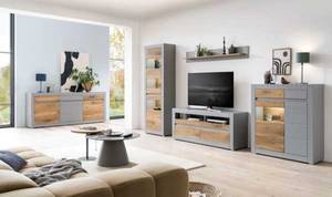 Sideboard CASABLANCA Grau - Holzwerkstoff - 217 x 90 x 42 cm