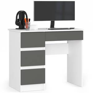 Bureau d'ordinateur A-7 gauche CLP Gris - Blanc