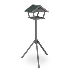 Mangeoire oiseaux extérieur avec support Gris - Vert - Bois manufacturé - Matière plastique - 70 x 139 x 60 cm