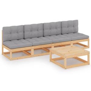 Garten-Lounge-Set (5-teilig) 3009884-2 Grau - Holz