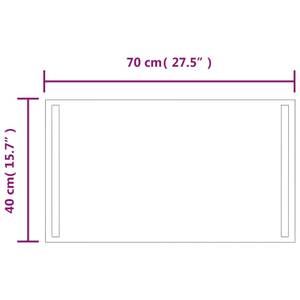 LED-Badspiegel Glas - 40 x 70 x 1 cm