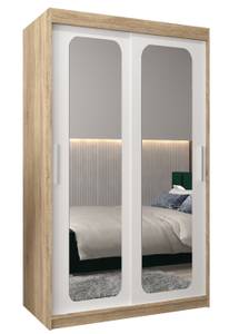 Armoire à portes coulissantes promo t3 Imitation chêne de Sonoma - Blanc - Largeur : 120 cm - 2 porte