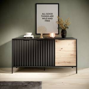 Sideboard RAVIN Schwarz - Eiche Dunkel