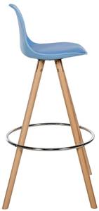 Tabouret de bar Corbin Bleu - Cuir synthétique - 38 x 99 x 44 cm