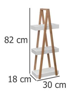 Badregal 3 Ebenen Bambus Weiß - Bambus - 30 x 82 x 18 cm