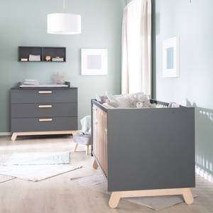 Set de chambre bébé Jara 2 pcs Gris - Bois manufacturé