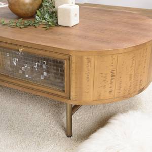 Table basse en peuplier Marron - En partie en bois massif - 70 x 44 x 140 cm