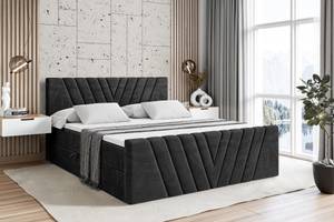 Boxspringbett ERNINA-Z Schwarz - Breite: 180 cm - H3