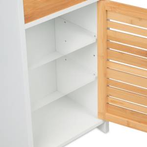 Badezimmerschrank aus MDF & Bambus Braun - Weiß - Bambus - Holzwerkstoff - 31 x 122 x 26 cm