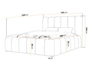 Polsterbett CLOUD Grau - Breite: 145 cm