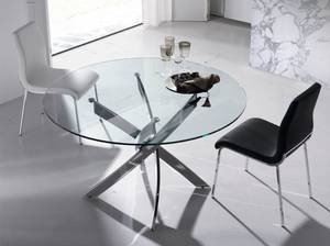 Chaise en simili cuir  et acier chromé Blanc - Cuir synthétique - Textile - 42 x 87 x 56 cm