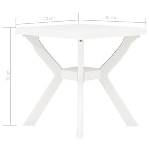 Table de jardin Blanc - Matière plastique - 70 x 72 x 70 cm