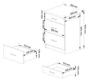 Meuble de Cuisine bas OLIWIA 60 3S Blanc