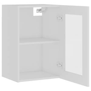 Armoire en verre suspendue 3016496-12 Imitation chêne fumé - Blanc - Largeur : 40 cm