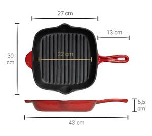 Grillpfanne Cook & Grill Rot - Stein - 31 x 5 x 1 cm