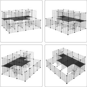 Kleintiergehege Braison Schwarz - Metall - Kunststoff - 145 x 72 x 108 cm